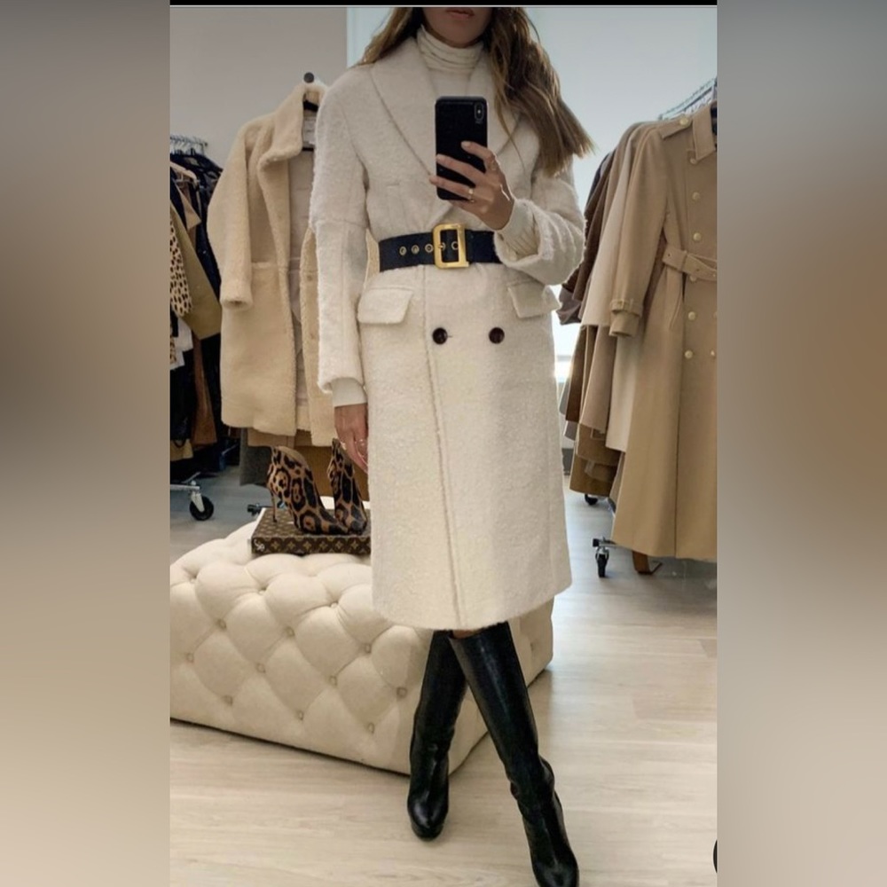 Cream boucle Topshop coat.